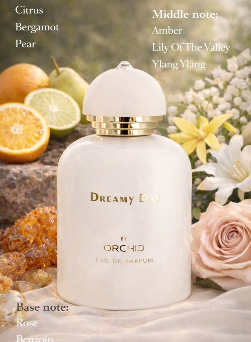 Orchid Dreamy Day Pour Femme Eau de Parfum 100ml for Women | Long Lasting Citrus Floral Perfume with Bergamot, Pear, Lily of the Valley & Ylang Ylang | Rose, Musk & Benzoin Base - Image 2